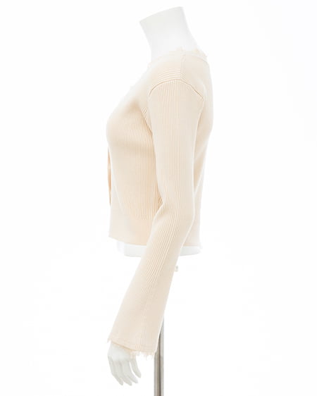 INGNI（イング） レースリブニットカーディガン ｱｲﾎﾞﾘｰ