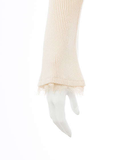 INGNI（イング） レースリブニットカーディガン ｱｲﾎﾞﾘｰ