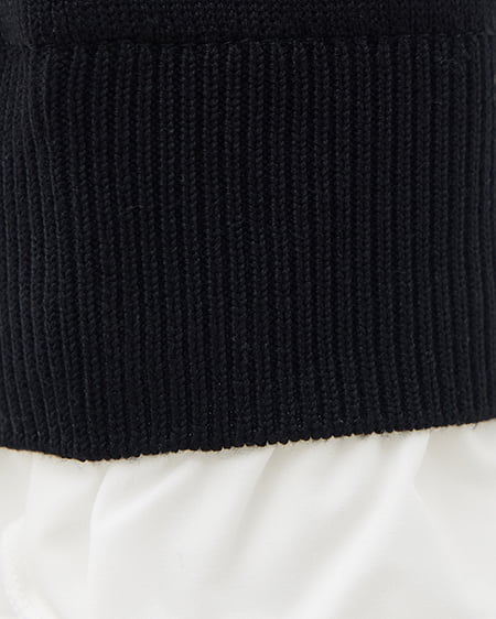 INGNI(イング) フリルレイヤードニットカーディガン クロ/オフホワイト