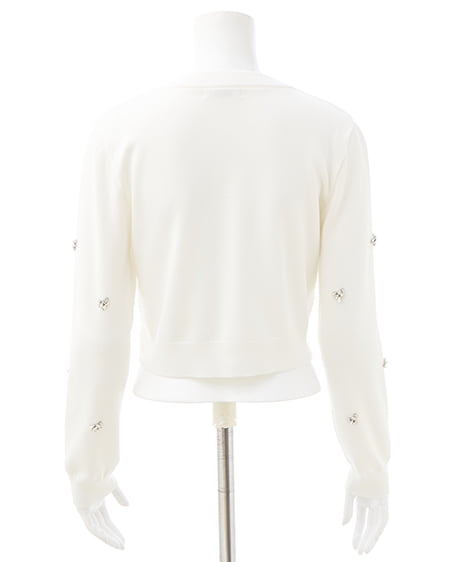 INGNI（イング） ビジュー装飾ニットカーディガン ｵﾌﾎﾜｲﾄ