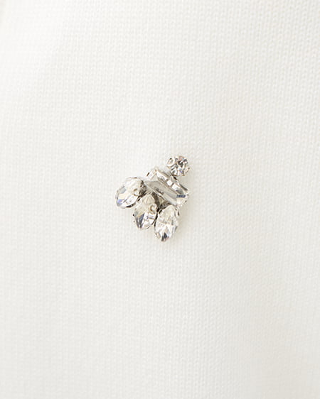 INGNI（イング） ビジュー装飾ニットカーディガン ｵﾌﾎﾜｲﾄ