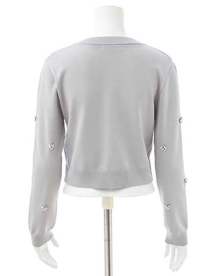 INGNI（イング） ビジュー装飾ニットカーディガン ｸﾞﾚｰ