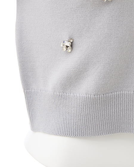 INGNI（イング） ビジュー装飾ニットカーディガン ｸﾞﾚｰ