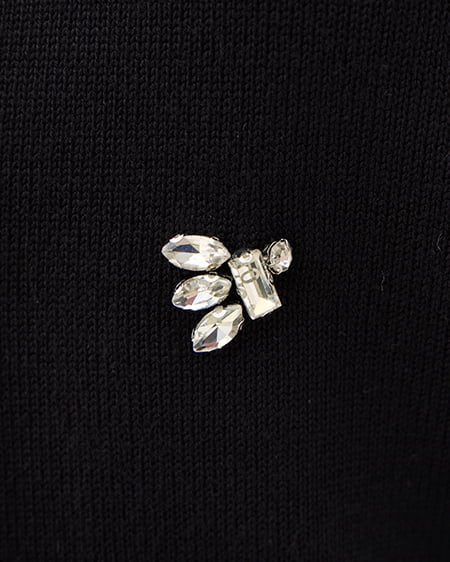 INGNI(イング) ビジュー装飾ニットカーディガン クロ