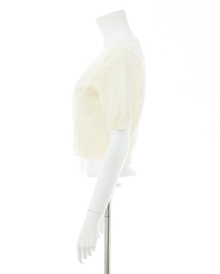 INGNI（イング） レースカラー半袖ニット ｱｲﾎﾞﾘｰ