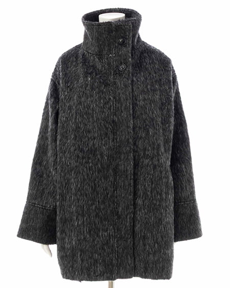 INGNI(イング) スタンドカラーシャギーコート ツィード