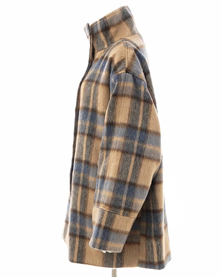 INGNI(イング) スタンドカラーシャギーコート チェック