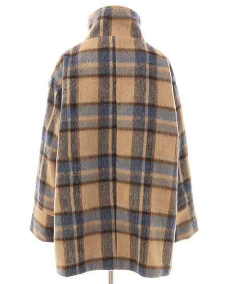 INGNI(イング) スタンドカラーシャギーコート チェック