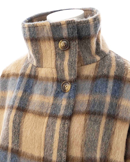 INGNI(イング) スタンドカラーシャギーコート チェック