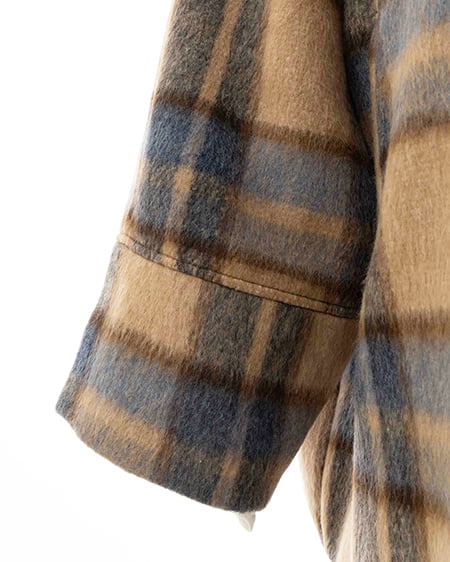 INGNI(イング) スタンドカラーシャギーコート チェック