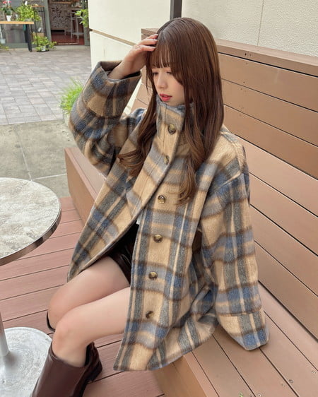 【プレミアムライン INGNI SOELA】スタンドカラーシャギーコート