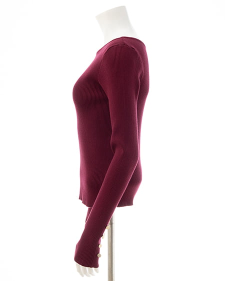 INGNI（イング） ボートネック袖金ボタンニット ﾎﾞﾙﾄﾞｰ