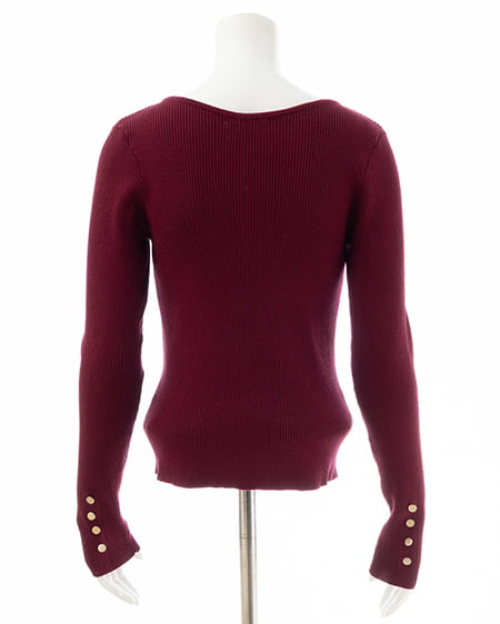 INGNI（イング） ボートネック袖金ボタンニット ﾎﾞﾙﾄﾞｰ