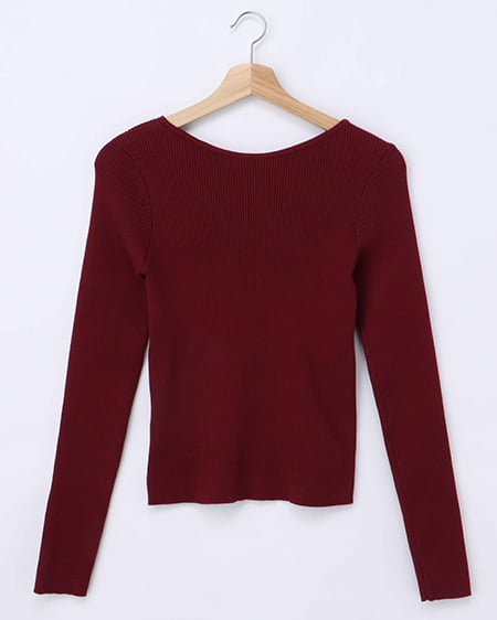 【INGNI STORE限定価格】【新色追加】【プレミアムライン INGNI SOELA】ボートネック袖金ボタンニット