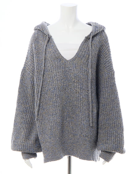 INGNI（イング） ルーズニットパーカー ｸﾞﾚｰ