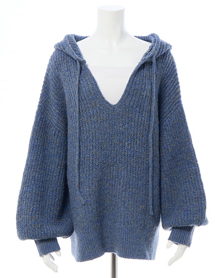 INGNI（イング） ルーズニットパーカー ﾌﾞﾙｰ