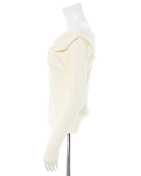 INGNI（イング） フロントボタンオフショルニット ｱｲﾎﾞﾘｰ