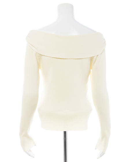 INGNI（イング） フロントボタンオフショルニット ｱｲﾎﾞﾘｰ