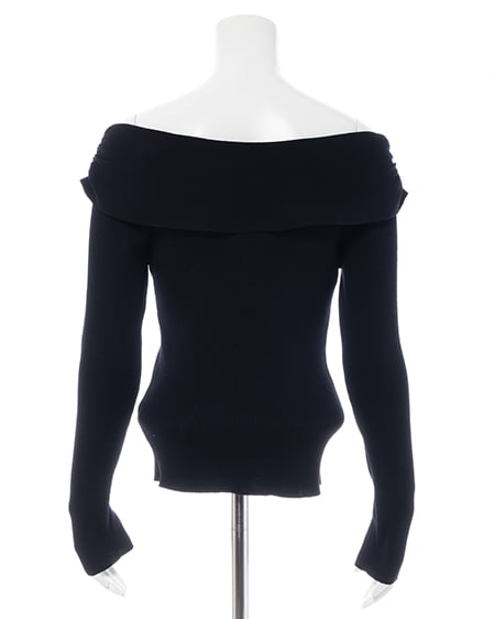 INGNI(イング) フロントボタンオフショルニット クロ