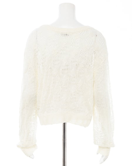 INGNI（イング） 透かし編みニットプルオーバー ｱｲﾎﾞﾘｰ