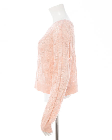 INGNI（イング） 透かし編みニットプルオーバー ﾋﾟﾝｸ