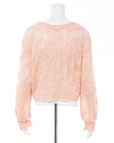 INGNI（イング） 透かし編みニットプルオーバー ﾋﾟﾝｸ