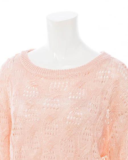 INGNI（イング） 透かし編みニットプルオーバー ﾋﾟﾝｸ