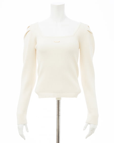 INGNI（イング） プレート付パフスリーブリブニット ｱｲﾎﾞﾘｰ