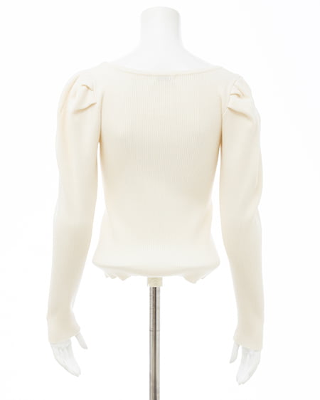 INGNI（イング） プレート付パフスリーブリブニット ｱｲﾎﾞﾘｰ