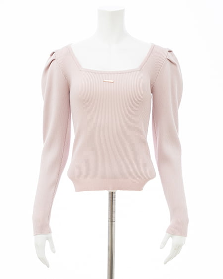 INGNI（イング） プレート付パフスリーブリブニット ﾋﾟﾝｸ