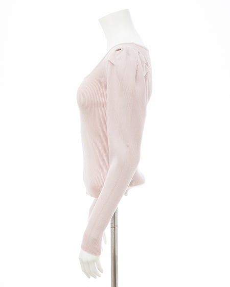 INGNI（イング） プレート付パフスリーブリブニット ﾋﾟﾝｸ