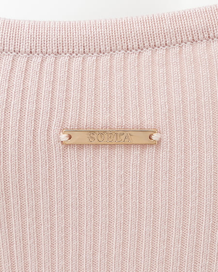 INGNI（イング） プレート付パフスリーブリブニット ﾋﾟﾝｸ