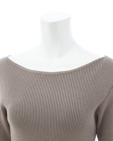 INGNI（イング） 袖金ボタンボートネック半袖ニット ﾓｶ