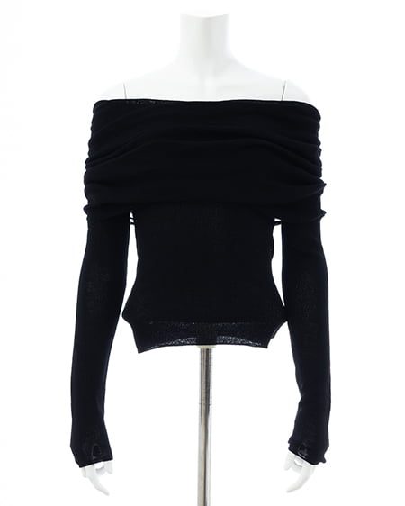 INGNI（イング） シアーオフショルニット ｸﾛ