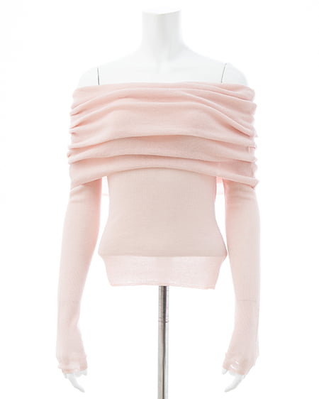 INGNI（イング） シアーオフショルニット ﾋﾟﾝｸ