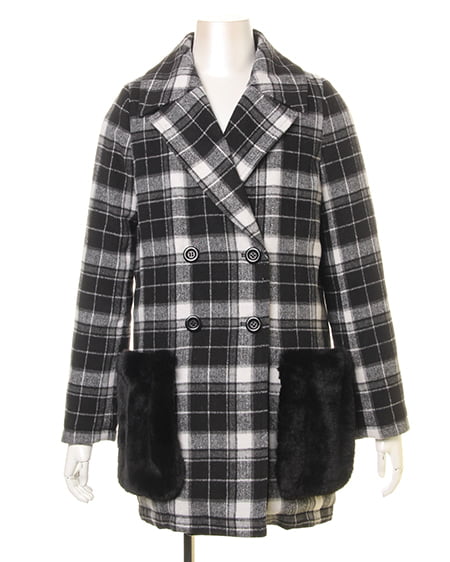 INGNI（イング） ファーポケ付・P／コート ﾁｪｯｸ