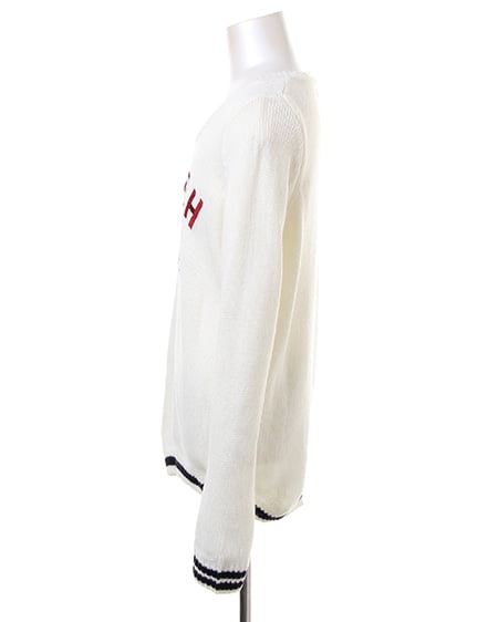 INGNI（イング） ロゴ刺繍入り・Vネック／ニット ｵﾌﾎﾜｲﾄ