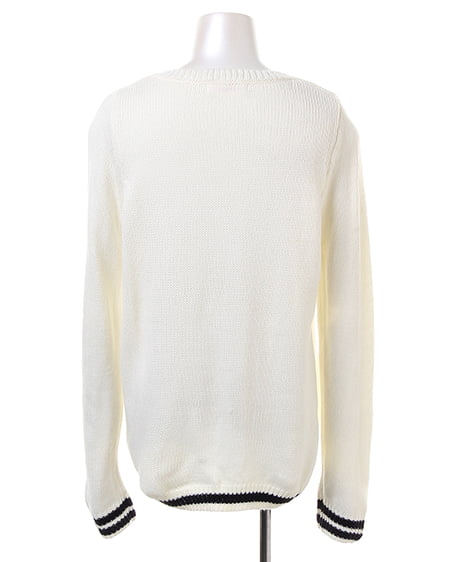 INGNI（イング） ロゴ刺繍入り・Vネック／ニット ｵﾌﾎﾜｲﾄ