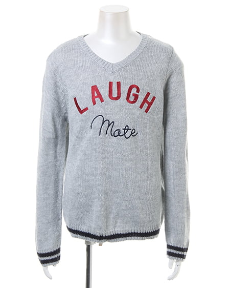 INGNI(イング) ロゴ刺繍入り・Vネック／ニット ｸﾞﾚｰ/ﾓｸ