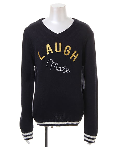 INGNI(イング) ロゴ刺繍入り・Vネック／ニット ｺﾝ