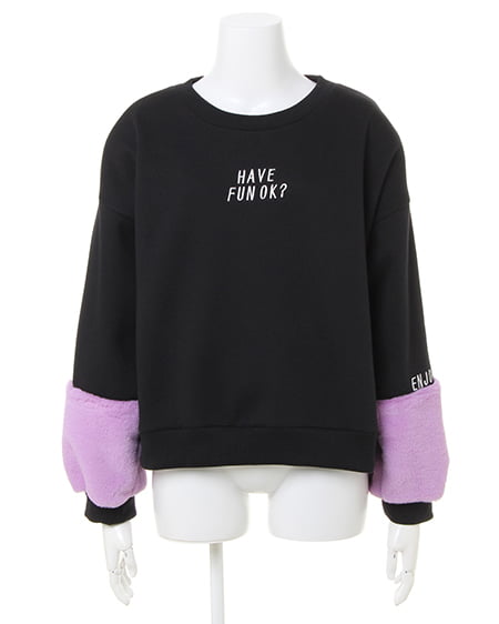 INGNI(イング) 袖ファー・裏起毛／トップス ｸﾛ