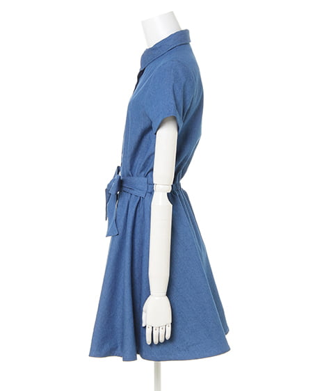 INGNI(イング) ウエストリボン・シャツ/ワンピース デニム