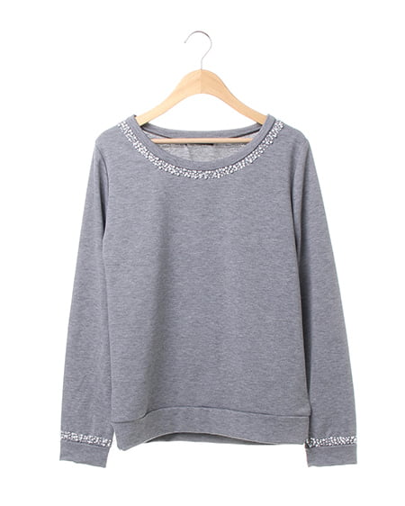 裏毛ビジューTOPS