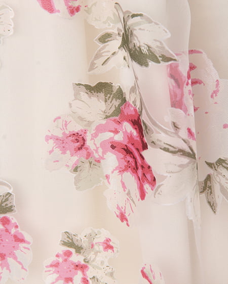 INGNI（イング） 花柄オーガンジー／スカート　B ｵﾌﾎﾜｲﾄ/ｱｶ