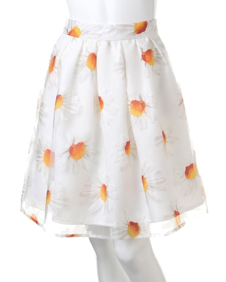 INGNI(イング) マーガレットオーガンジー／スカート ｵﾌﾎﾜｲﾄ