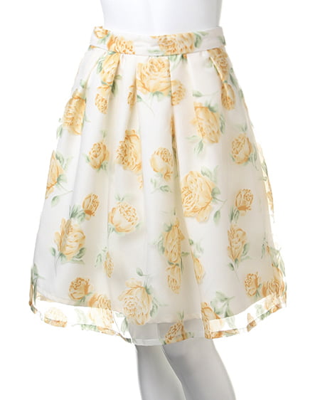 INGNI（イング） 花柄オーガンジー／スカートB ｲｴﾛｰ/ﾊﾅ