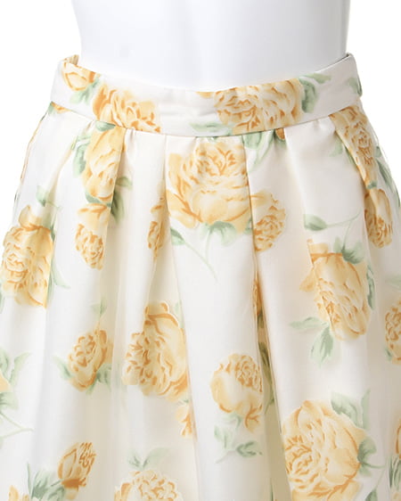 INGNI（イング） 花柄オーガンジー／スカートB ｲｴﾛｰ/ﾊﾅ