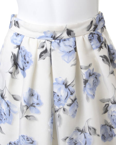 INGNI（イング） 花柄オーガンジー／スカートB ﾌﾞﾙｰ/ﾊﾅ