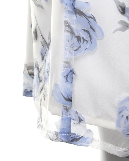 INGNI（イング） 花柄オーガンジー／スカートB ﾌﾞﾙｰ/ﾊﾅ