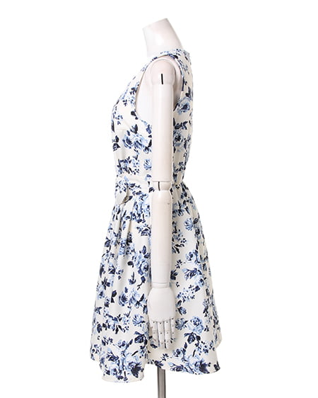 INGNI（イング） ウエストリボン花柄／ワンピース ｵﾌﾎﾜｲﾄ